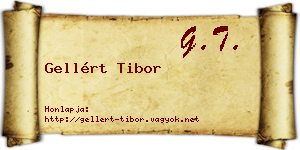 Gellért Tibor névjegykártya